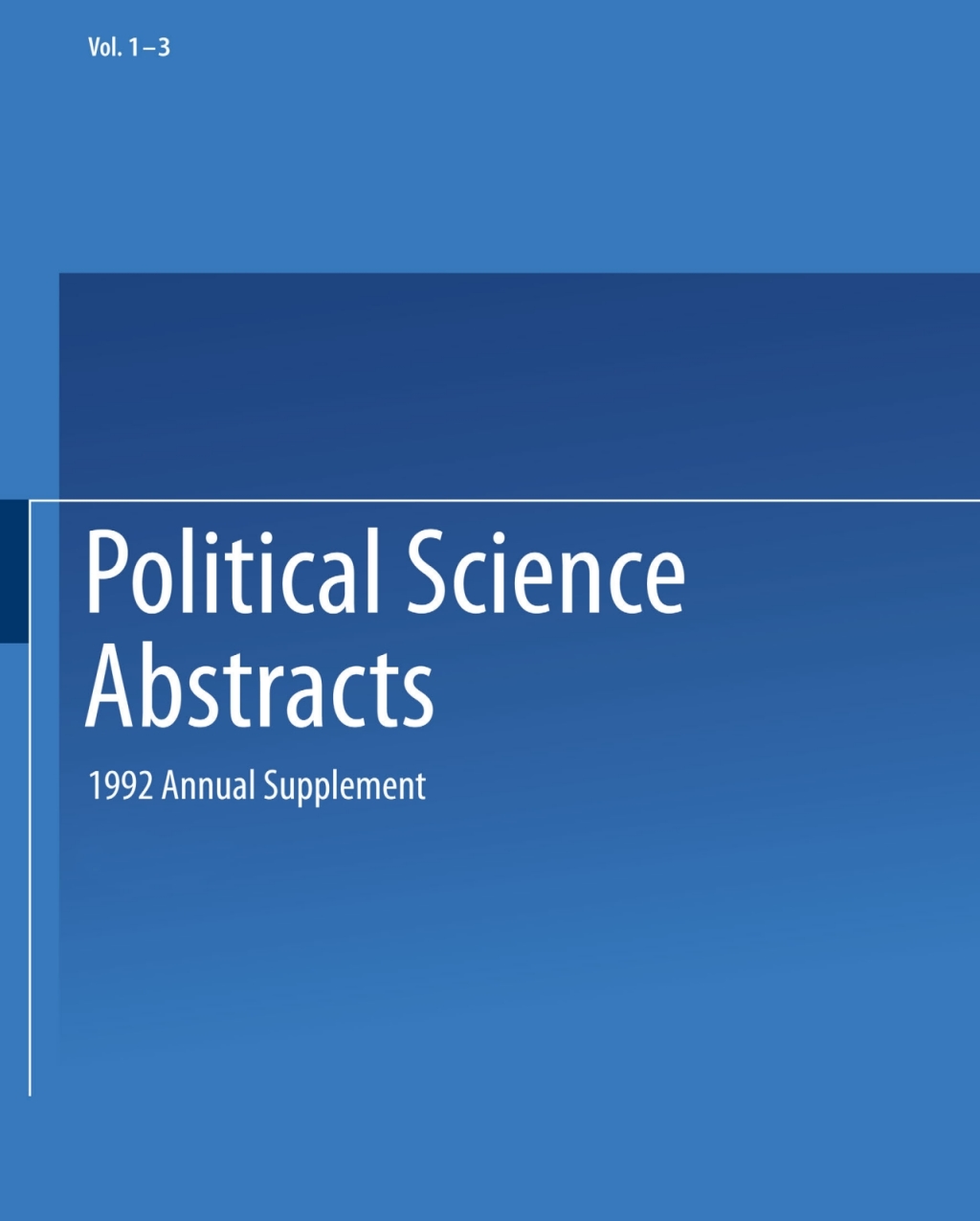 Political Science Abstracts 1992 Annual Supplement  â€“ PDF/EPUB Version Downloadable