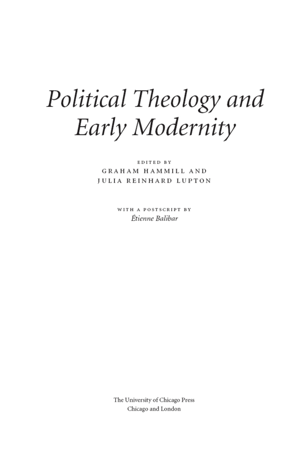 Political Theology and Early Modernity 1st Edition â€“ PDF/EPUB Version Downloadable
