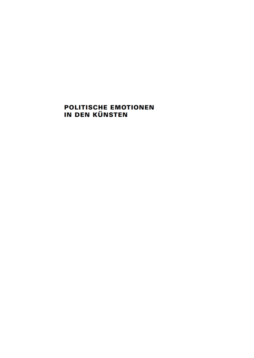 Politische Emotionen in den KÃ¼nsten 1st Edition â€“ PDF/EPUB Version Downloadable