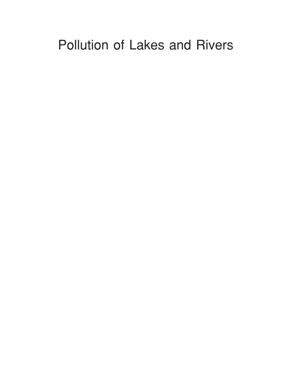 Pollution of Lakes and Rivers A Paleoenvironmental Perspective 2nd Edition â€“ PDF/EPUB Version Downloadable