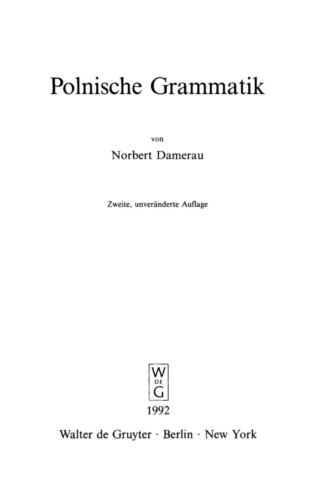 Polnische Grammatik 2nd Edition â€“ PDF/EPUB Version Downloadable
