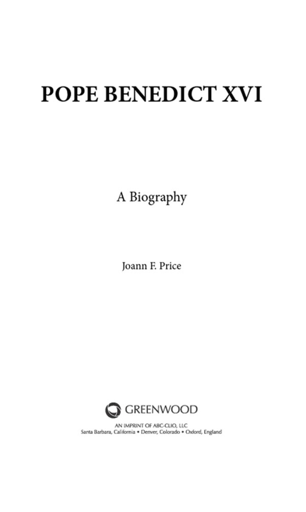 Pope Benedict XVI A Biography 1st Edition â€“ PDF/EPUB Version Downloadable