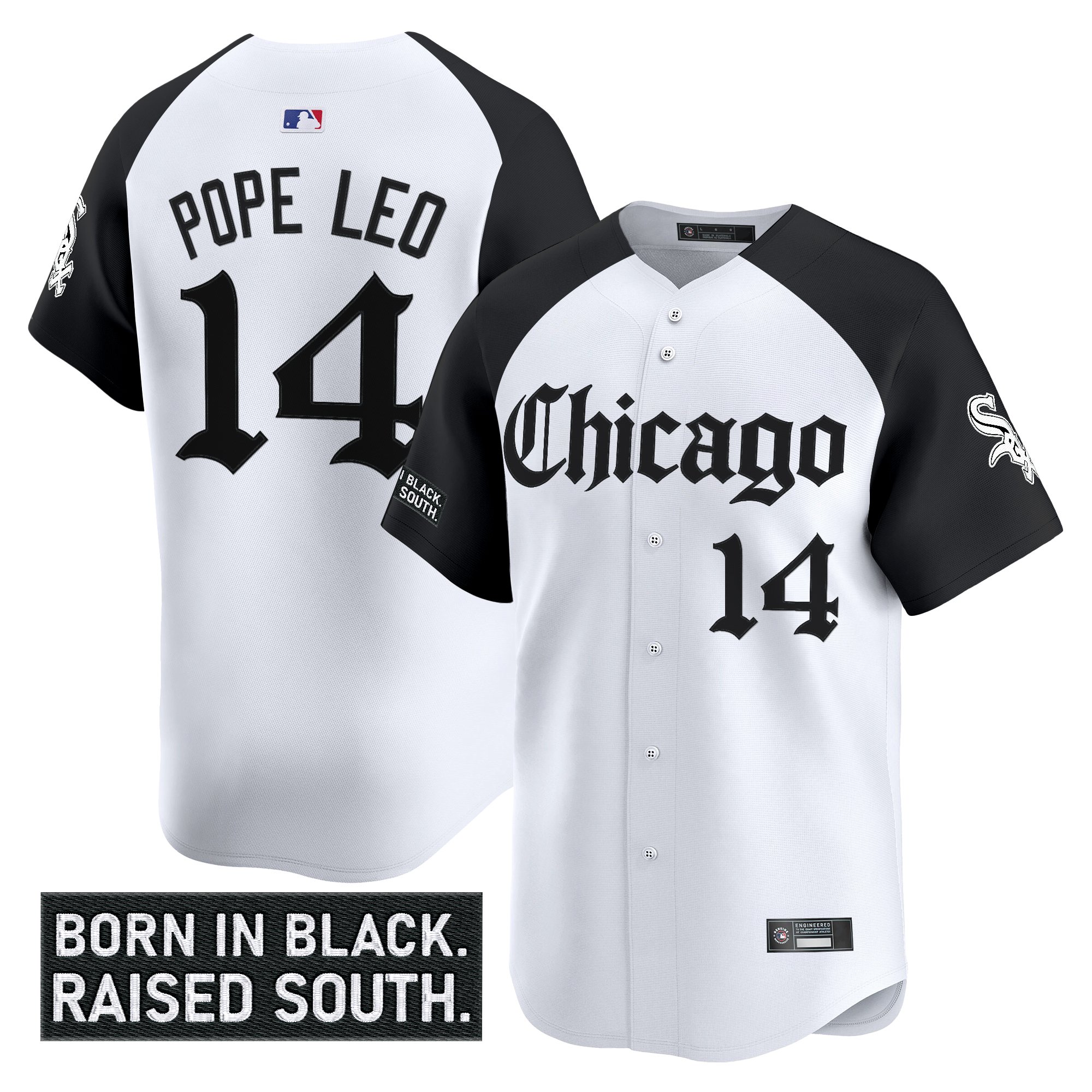 Pope Leo Men's Chicago White Sox 'Gothic South Side Edition' Vapor Premier Limited Alternate Jersey - All Stitched