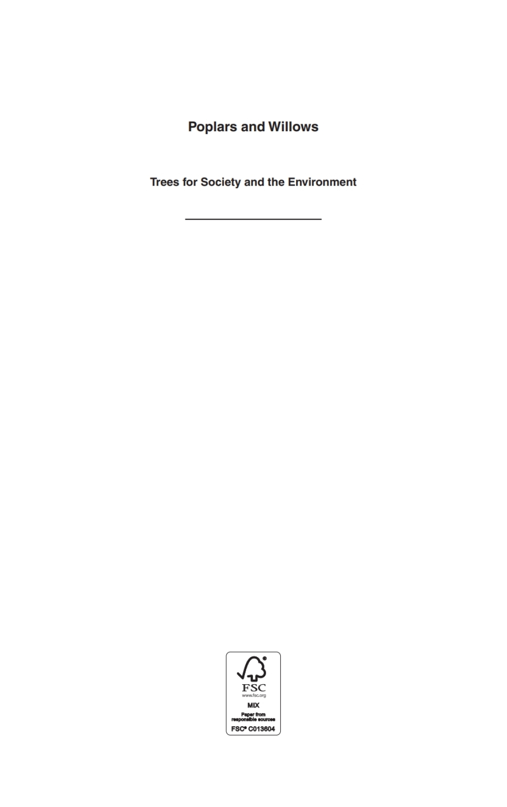 Poplars and Willows Trees for Society and the Environment  â€“ PDF/EPUB Version Downloadable