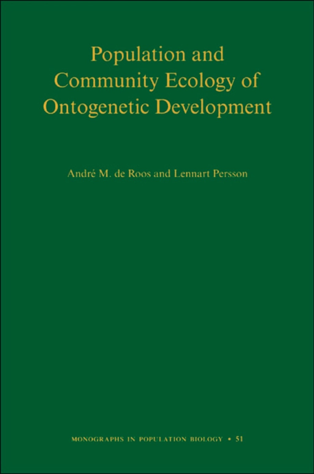 Population and Community Ecology of Ontogenetic Development  â€“ PDF/EPUB Version Downloadable