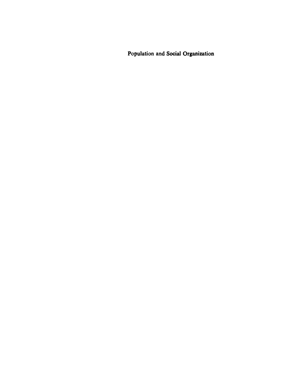 Population and Social Organization 1st Edition â€“ PDF/EPUB Version Downloadable