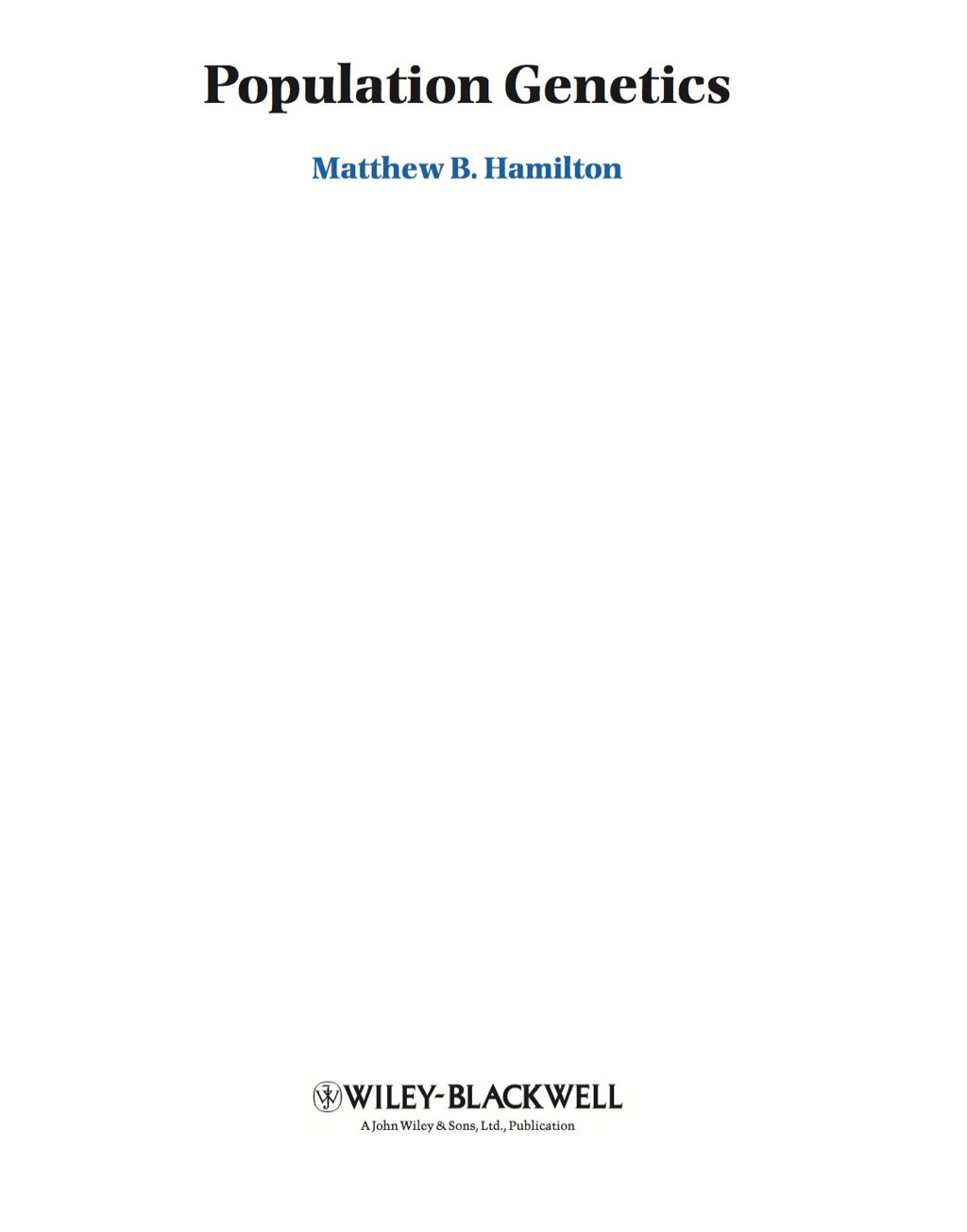 Population Genetics 1st Edition â€“ PDF/EPUB Version Downloadable