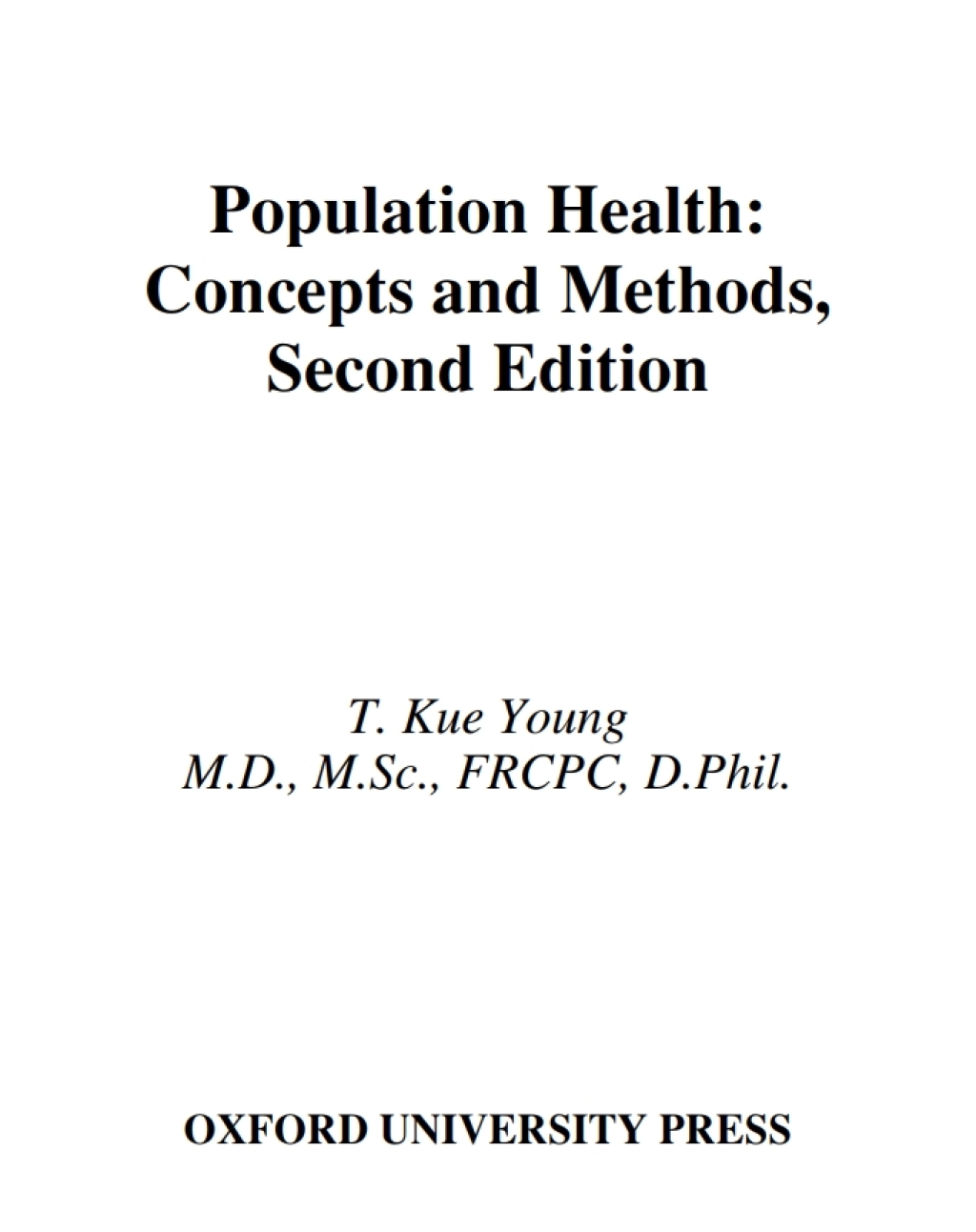 Population Health Concepts and Methods 2nd Edition â€“ PDF/EPUB Version Downloadable