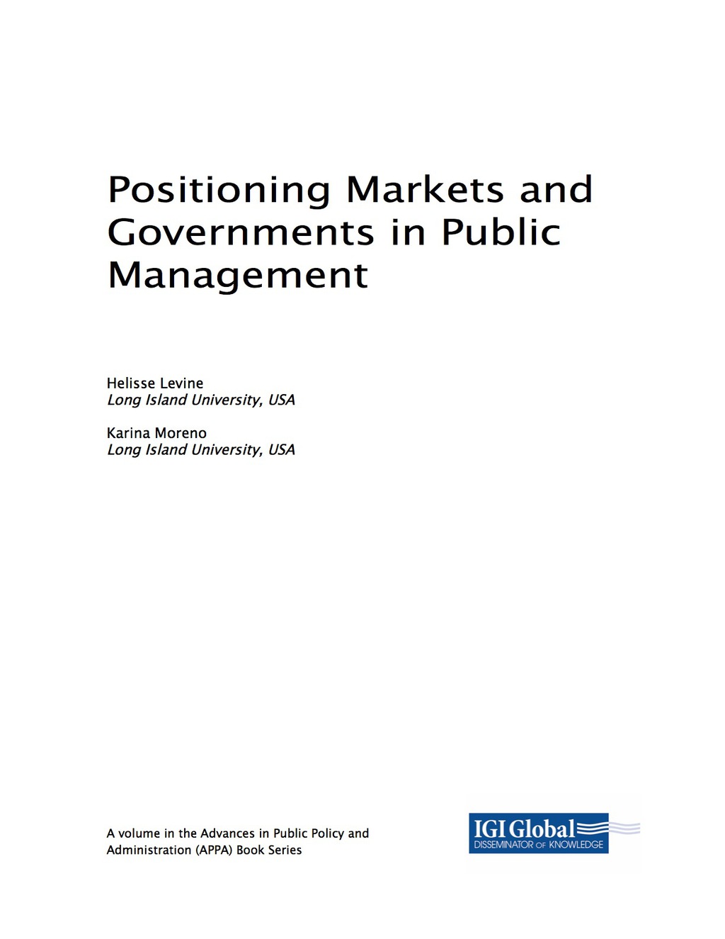 Positioning Markets and Governments in Public Management  â€“ PDF/EPUB Version Downloadable