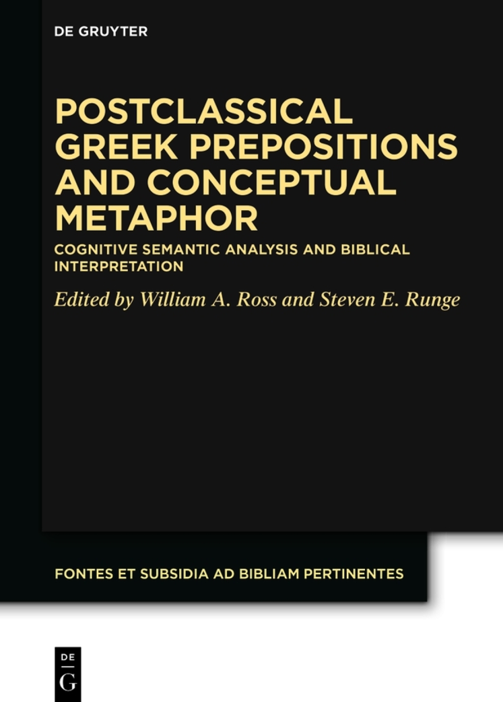 Postclassical Greek Prepositions and Conceptual Metaphor Cognitive Semantic Analysis and Biblical Interpretation 1st Edition â€“ PDF/EPUB Version Downloadable