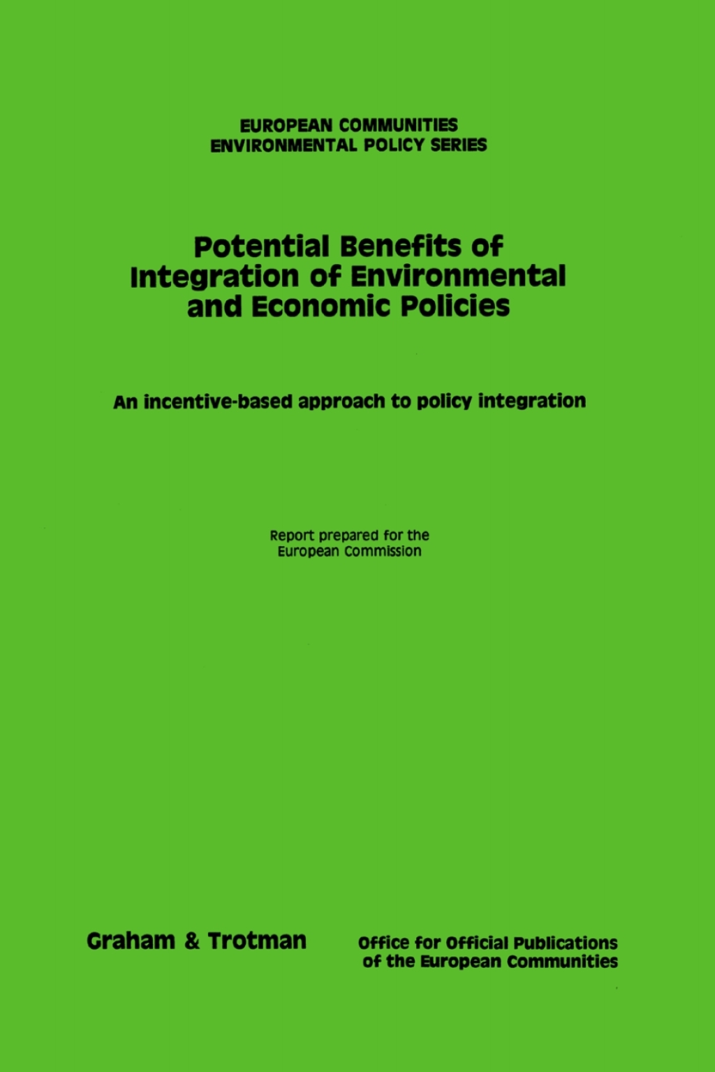 Potential Benefits of Integration of Environmental and Economic Policies An incentive-based approach to policy integration 1st Edition â€“ PDF/EPUB Version Downloadable