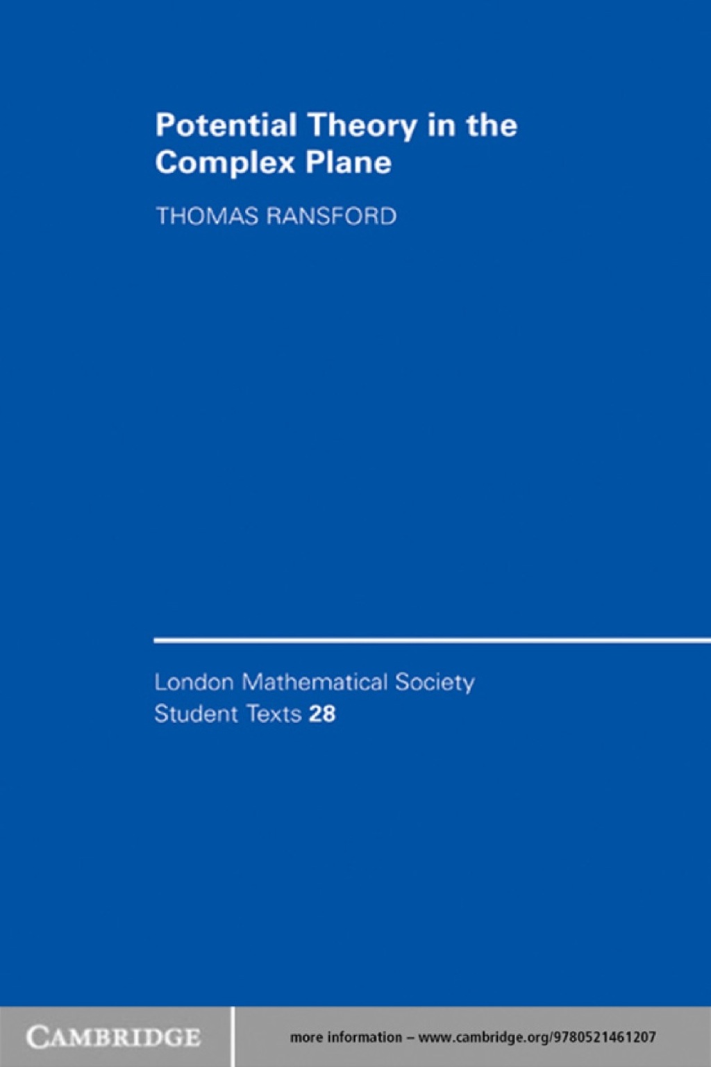 Potential Theory in the Complex Plane 1st Edition â€“ PDF/EPUB Version Downloadable