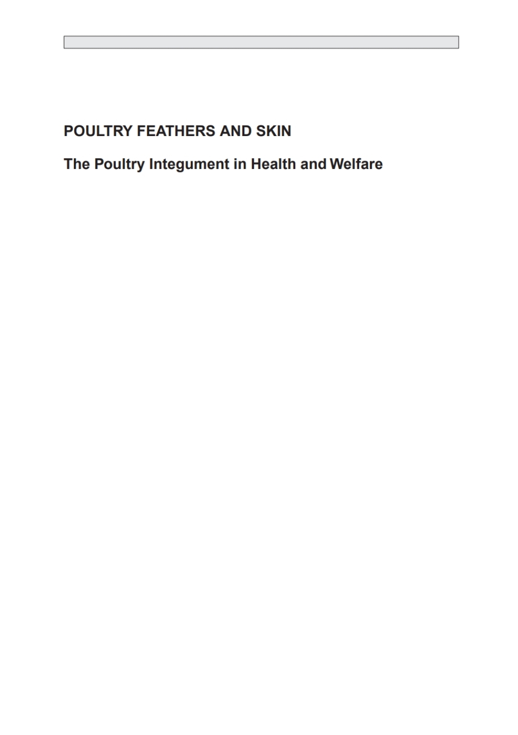 Poultry Feathers and Skin The Poultry Integument in Health and Welfare 1st Edition â€“ PDF/EPUB Version Downloadable