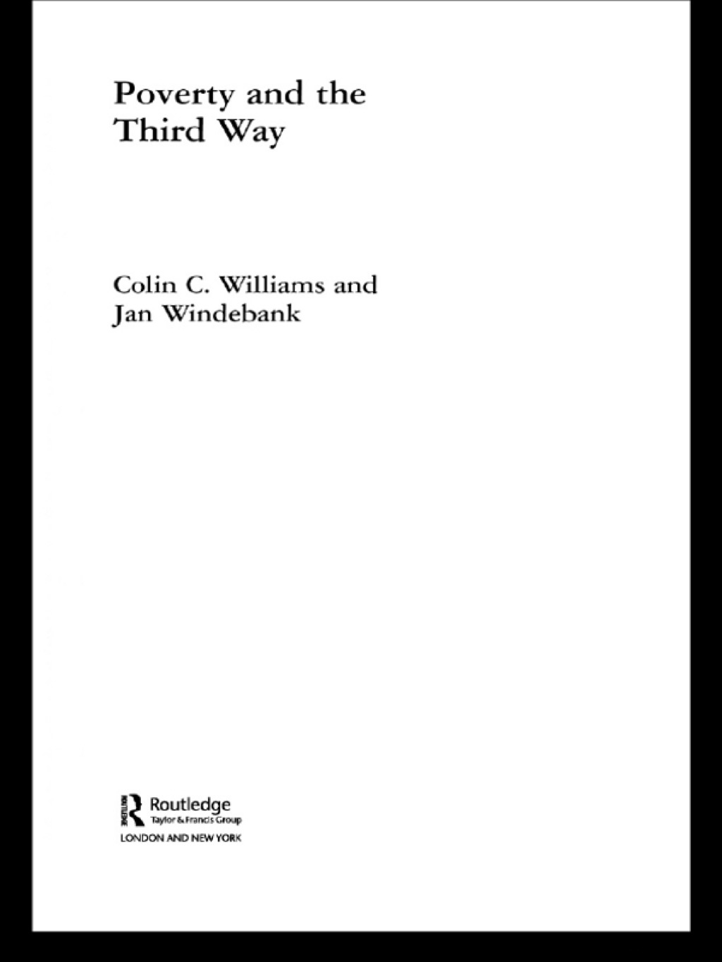 Poverty and the Third Way 1st Edition â€“ PDF/EPUB Version Downloadable