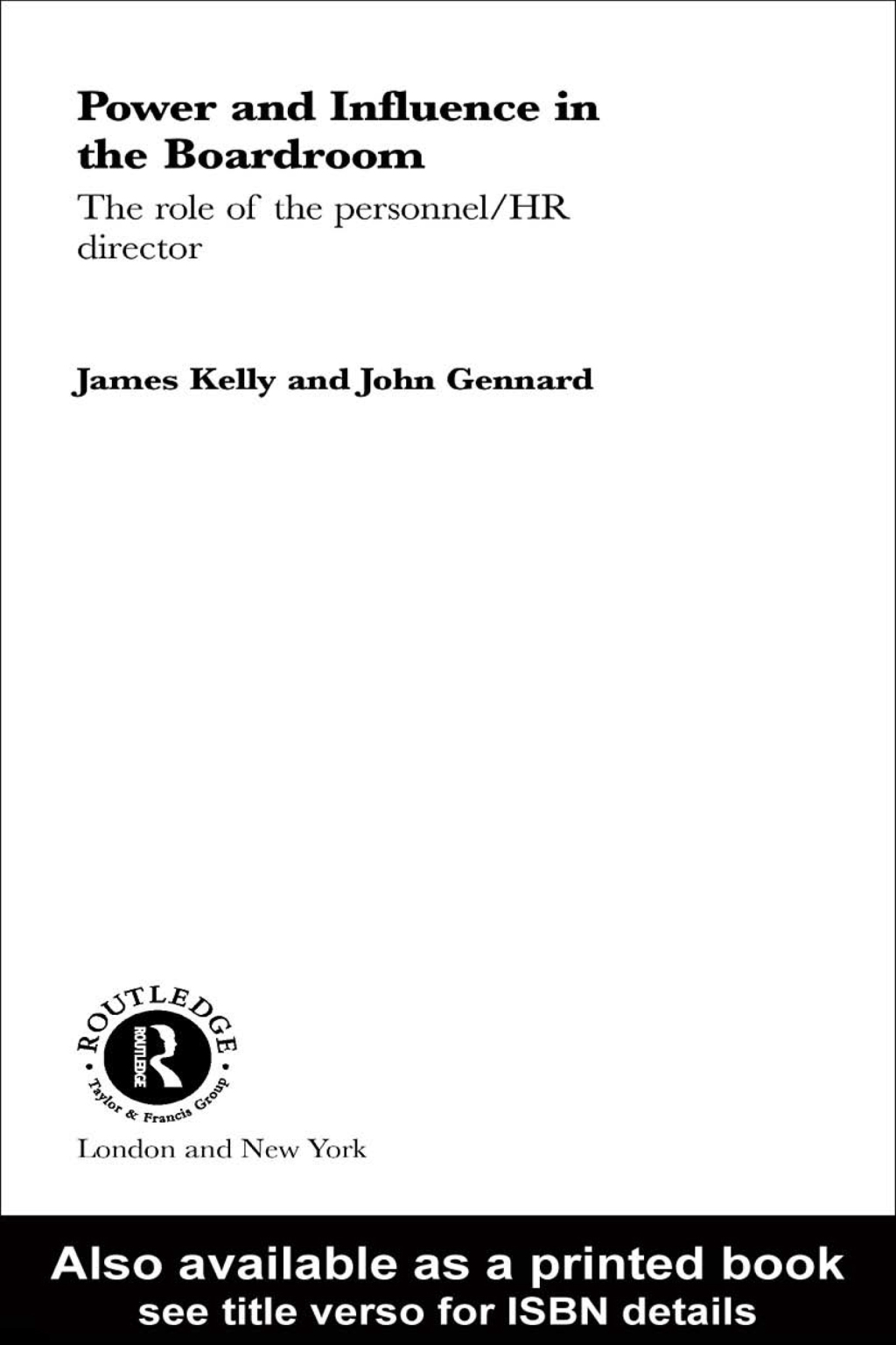 Power and Influence in the Boardroom 1st Edition â€“ PDF/EPUB Version Downloadable