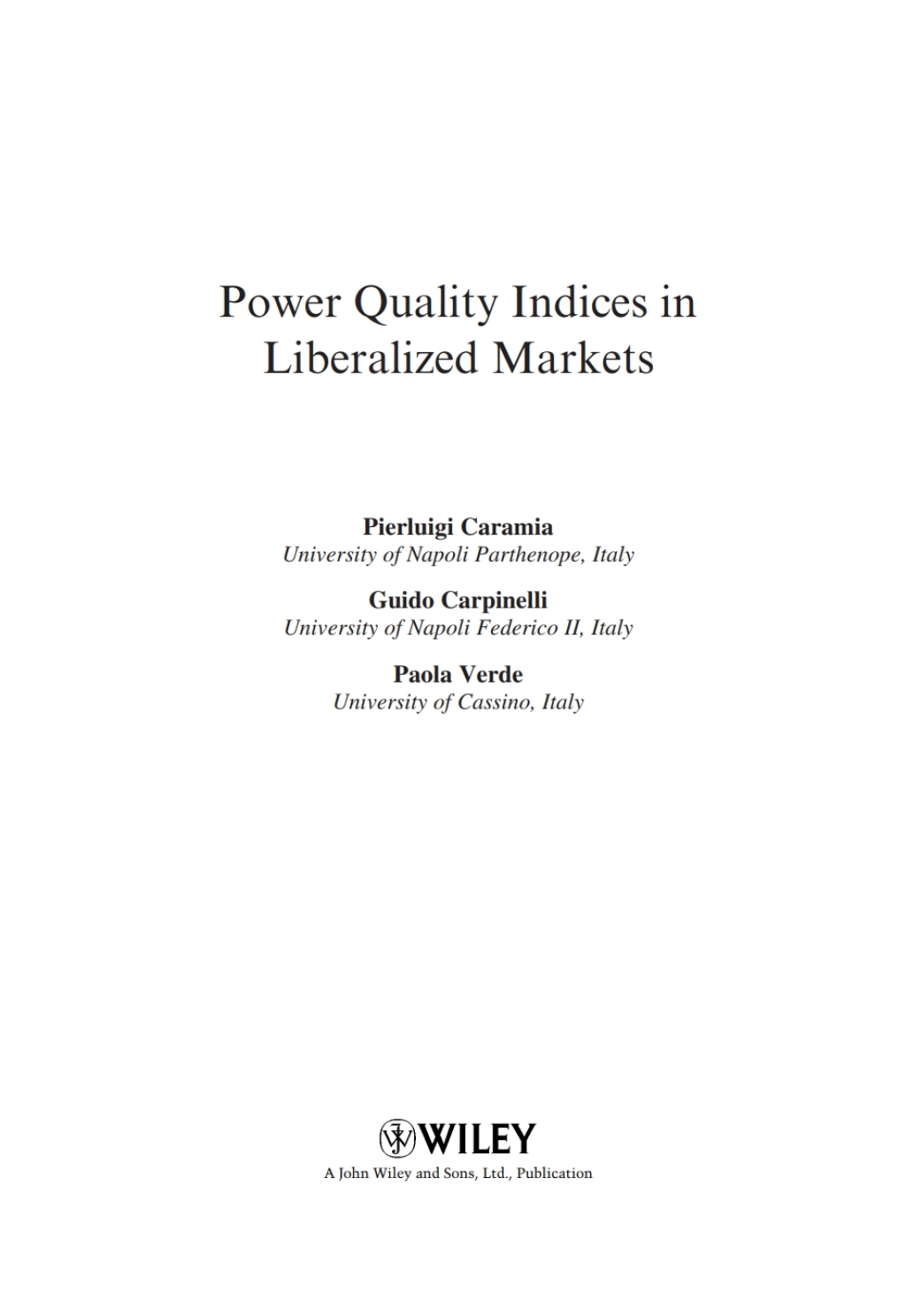 Power Quality Indices in Liberalized Markets 1st Edition â€“ PDF/EPUB Version Downloadable