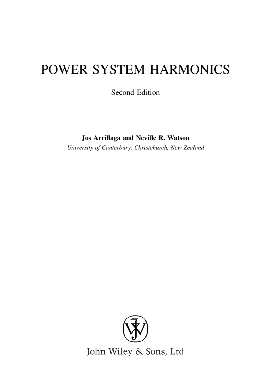 Power System Harmonics 2nd Edition â€“ PDF/EPUB Version Downloadable