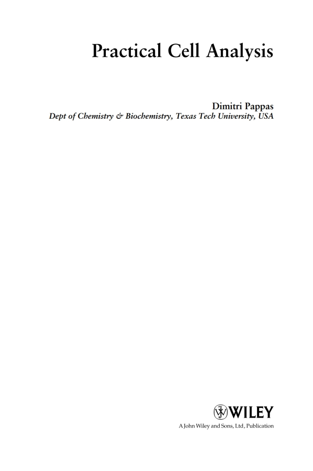 Practical Cell Analysis 1st Edition â€“ PDF/EPUB Version Downloadable