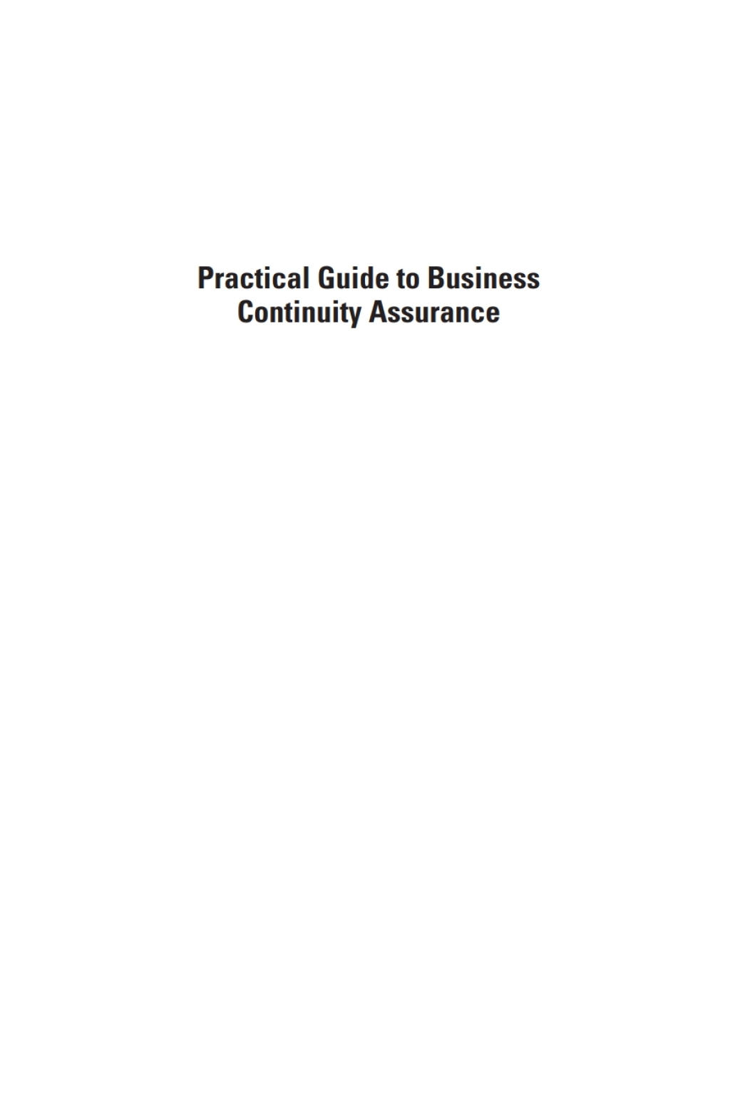 Practical Guide to Business Continuity Assurance 1st Edition â€“ PDF/EPUB Version Downloadable