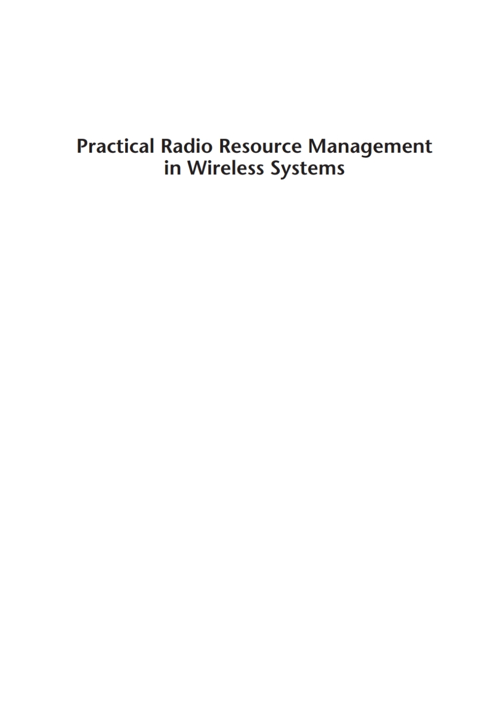 Practical Radio Resource Management in Wireless Systems 1st Edition â€“ PDF/EPUB Version Downloadable