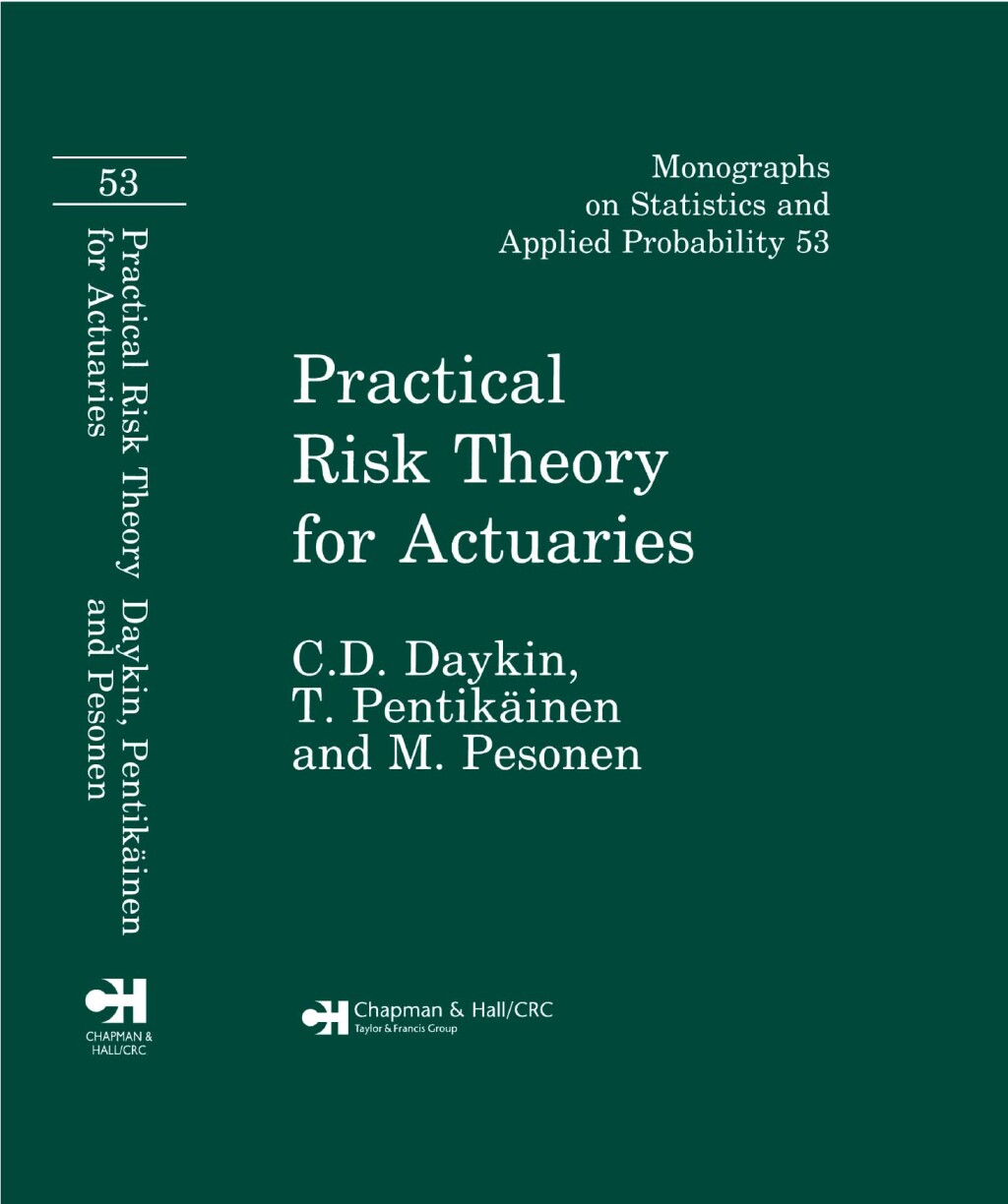 Practical Risk Theory for Actuaries 1st Edition â€“ PDF/EPUB Version Downloadable