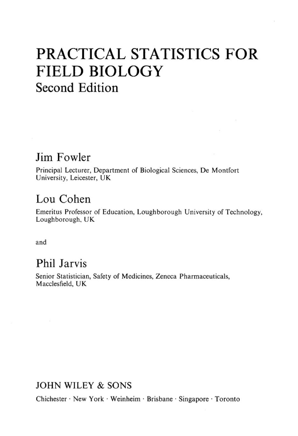 Practical Statistics for Field Biology 2nd Edition â€“ PDF/EPUB Version Downloadable