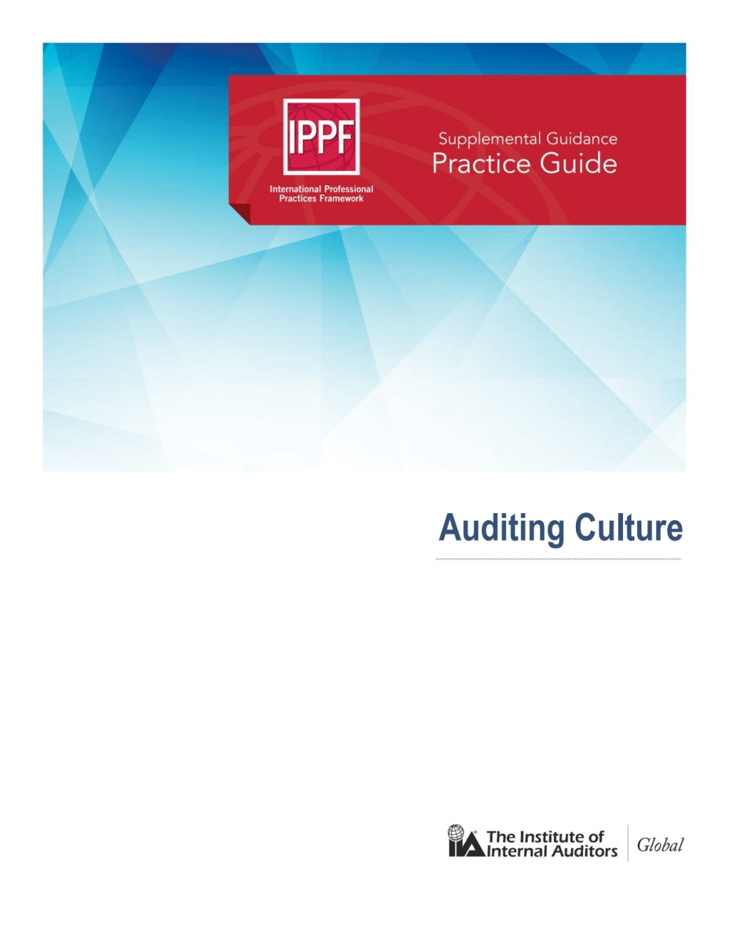 Practice Guide: Auditing Culture  â€“ PDF/EPUB Version Downloadable