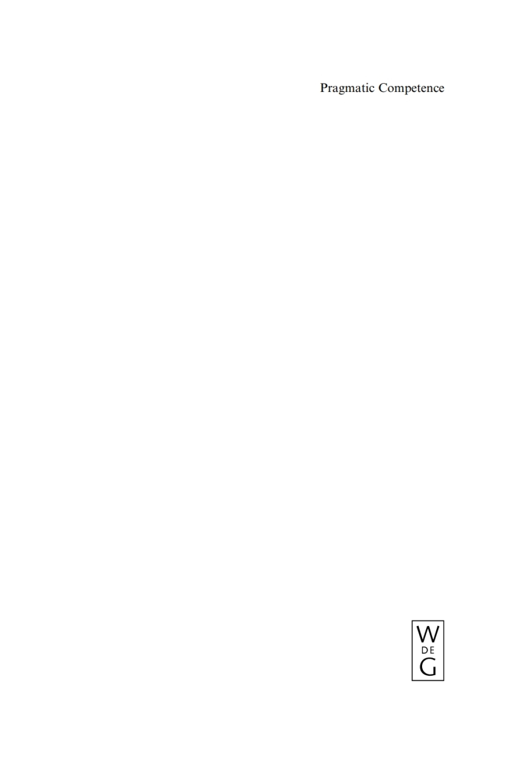 Pragmatic Competence 1st Edition â€“ PDF/EPUB Version Downloadable