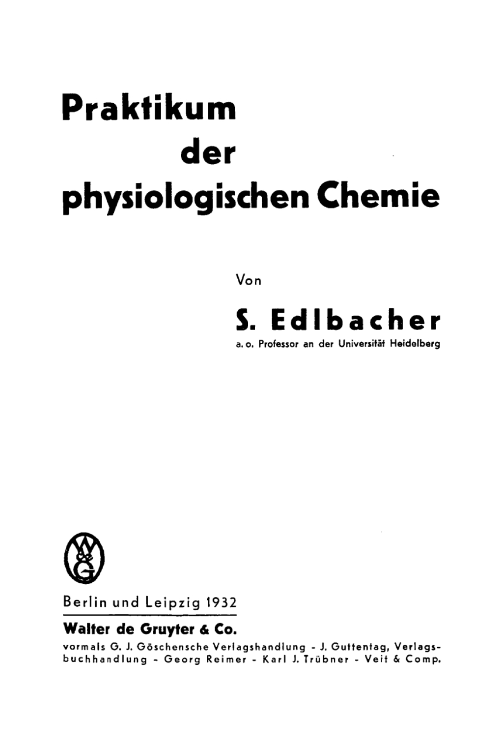 Praktikum der physiologischen Chemie 1st Edition â€“ PDF/EPUB Version Downloadable