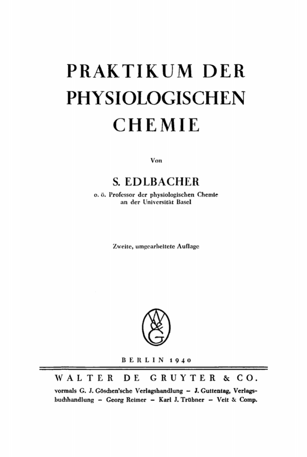 Praktikum der physiologischen Chemie 2nd Edition â€“ PDF/EPUB Version Downloadable