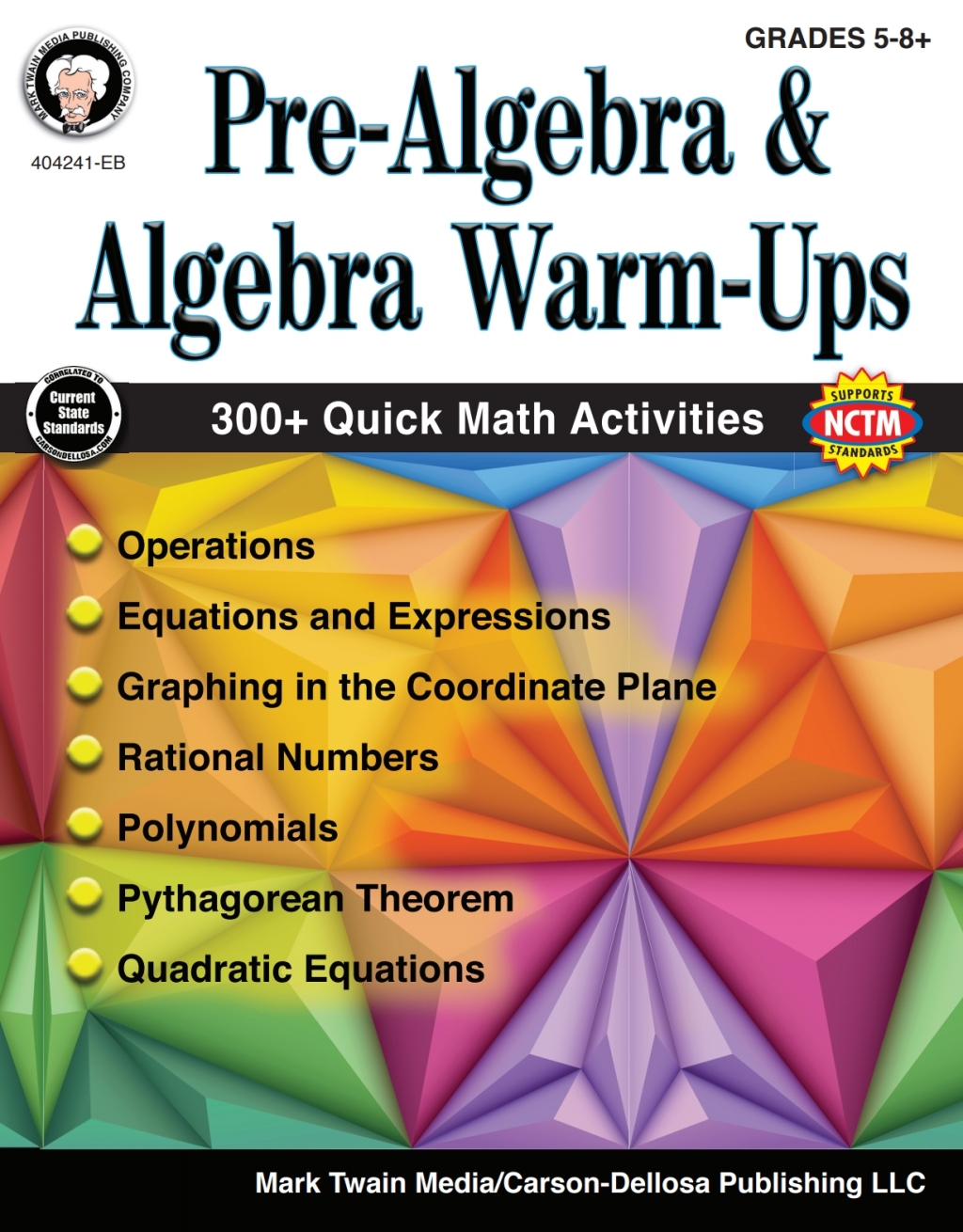 Pre-Algebra and Algebra Warm-Ups, Grades 5 - 8 - (PDF/EPUB Version)