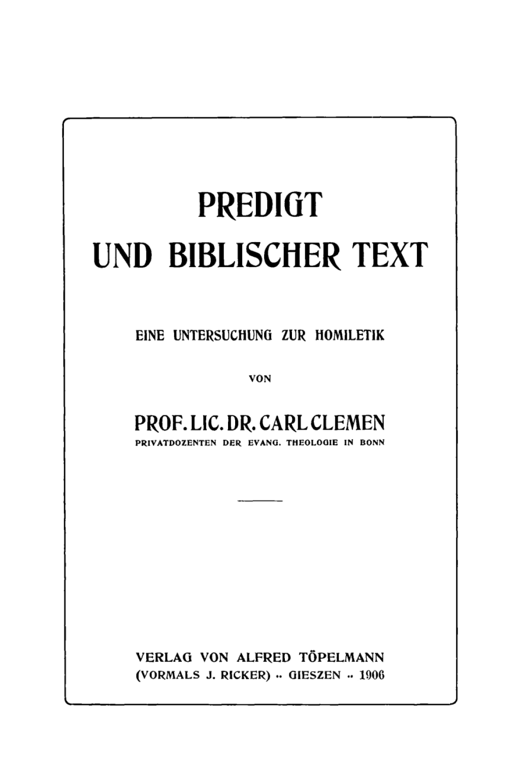 Predigt und biblischer Text Eine Untersuchung zur Homiletik 1st Edition â€“ PDF/EPUB Version Downloadable