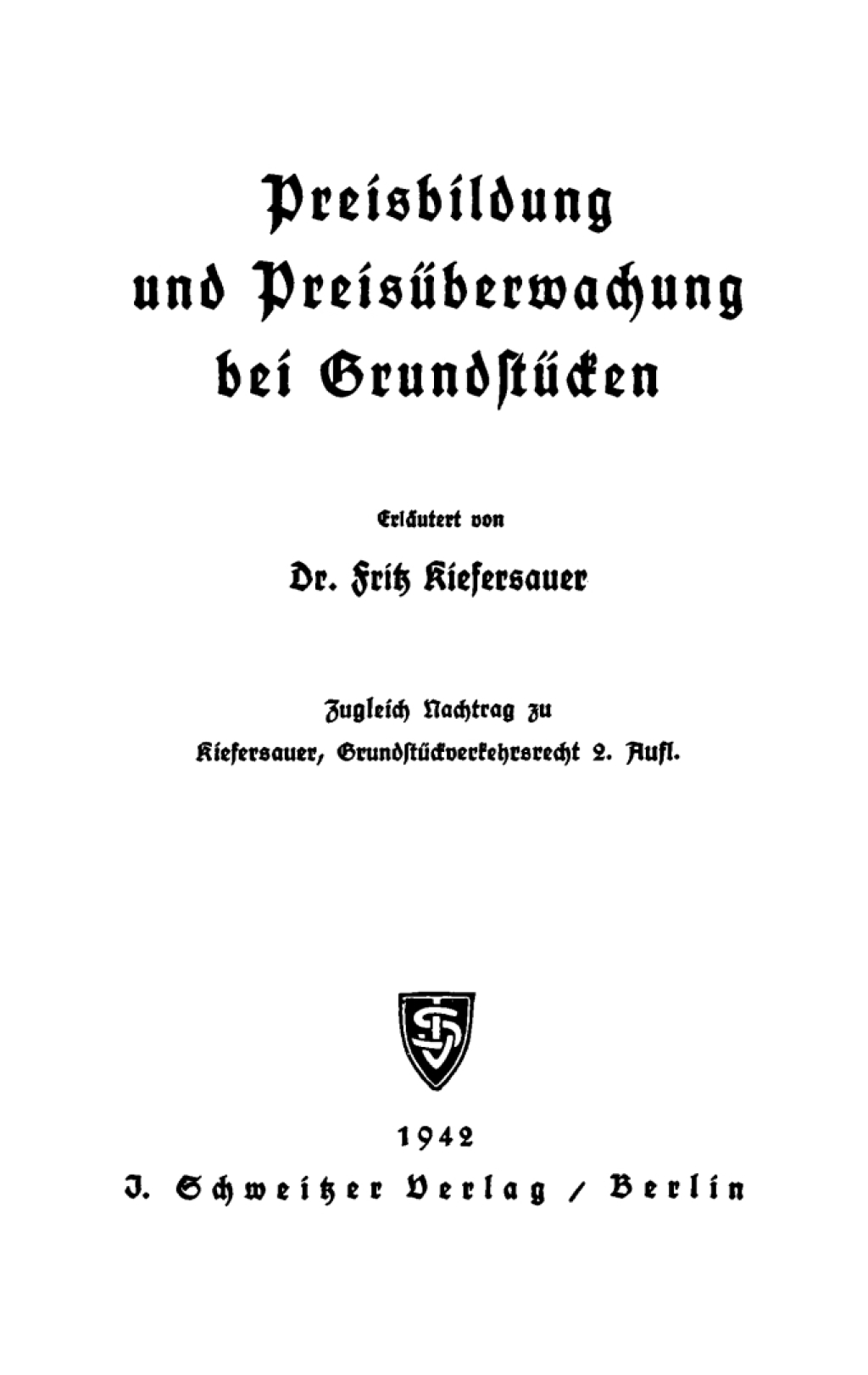 Preisbildung und PreisÃ¼berwachung bei GrundstÃ¼cken 2nd Edition â€“ PDF/EPUB Version Downloadable