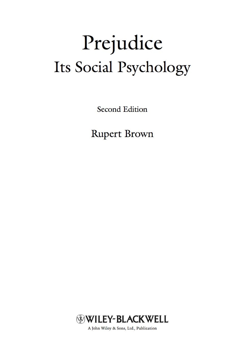 Prejudice: Its Social Psychology 2nd Edition â€“ PDF/EPUB Version Downloadable