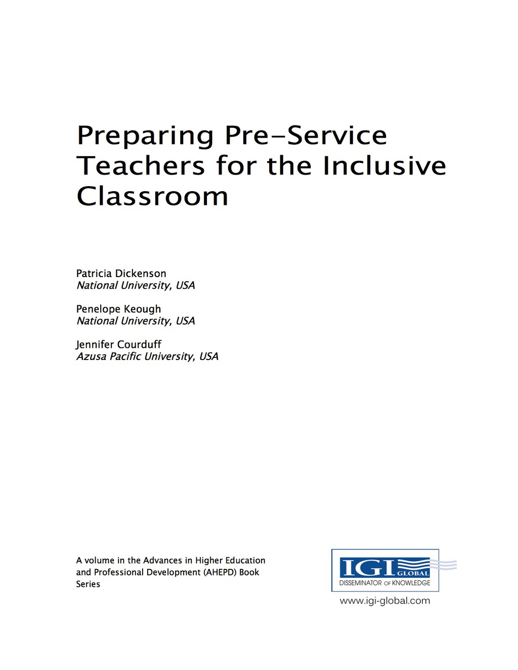 Preparing Pre-Service Teachers for the Inclusive Classroom  â€“ PDF/EPUB Version Downloadable