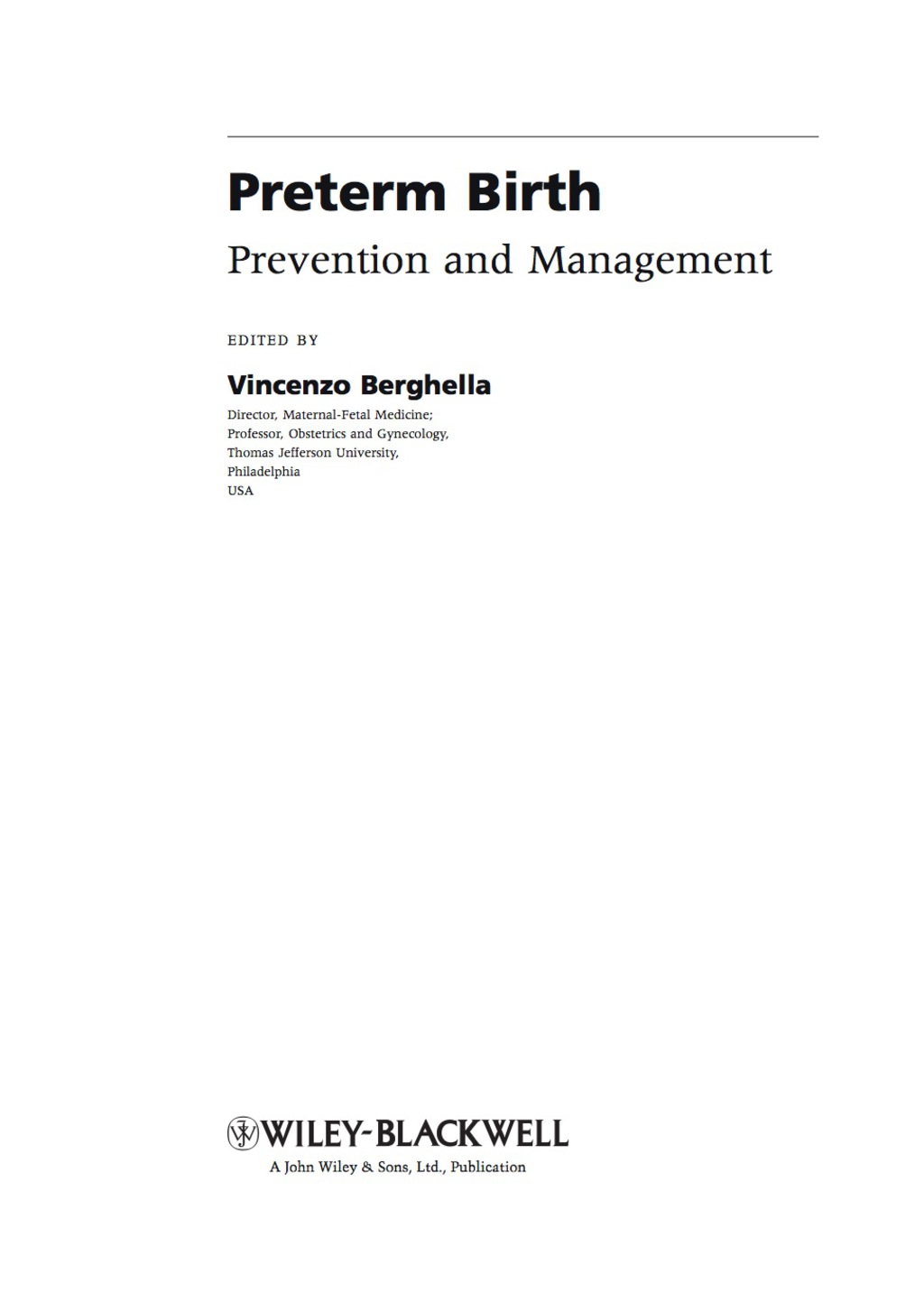 Preterm Birth: Prevention and Management 1st Edition â€“ PDF/EPUB Version Downloadable
