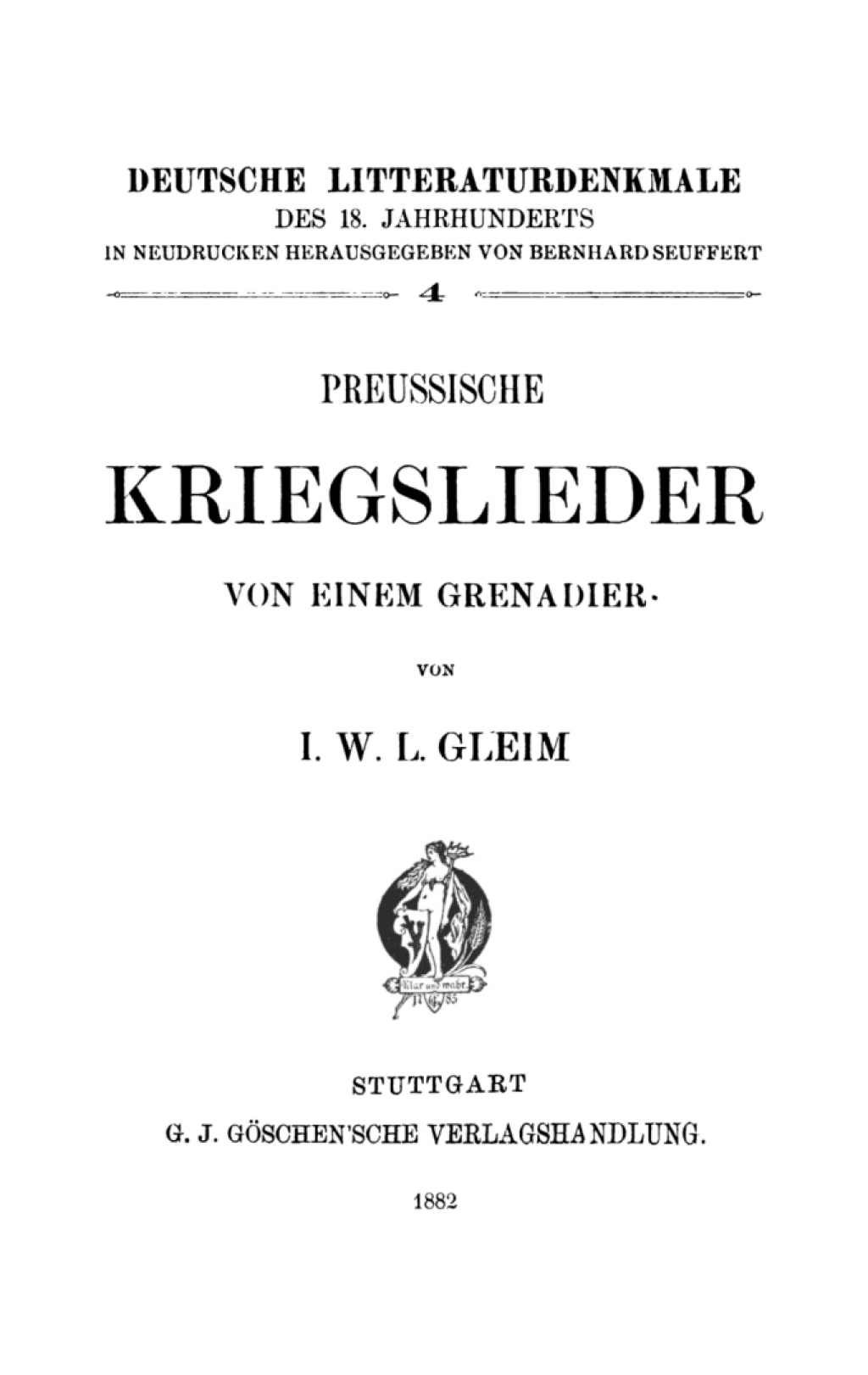 Preussische Kriegslieder von einem Grenadier 1st Edition â€“ PDF/EPUB Version Downloadable
