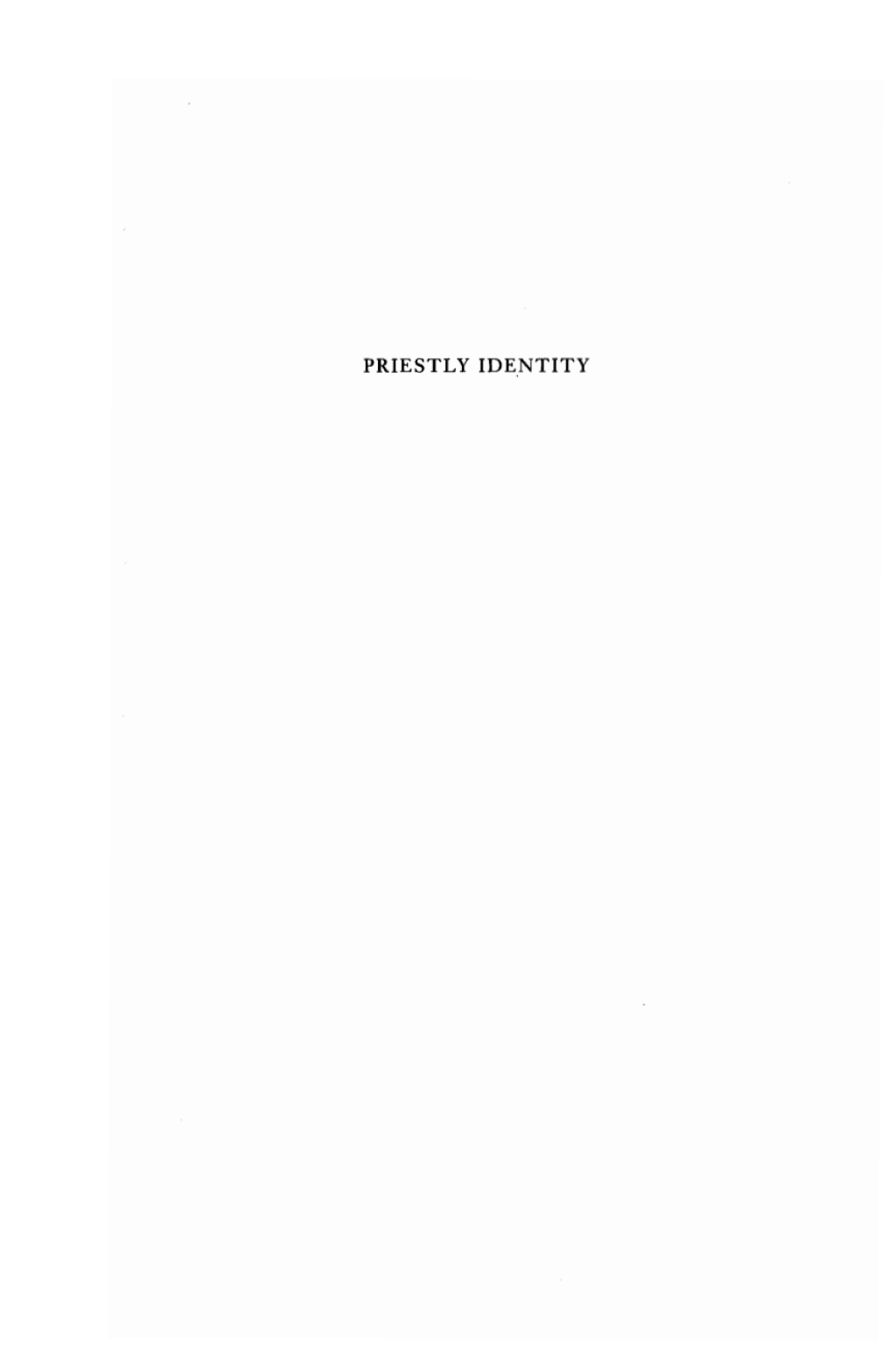 Priestly Identity A Study in the Theology of Priesthood  â€“ PDF/EPUB Version Downloadable