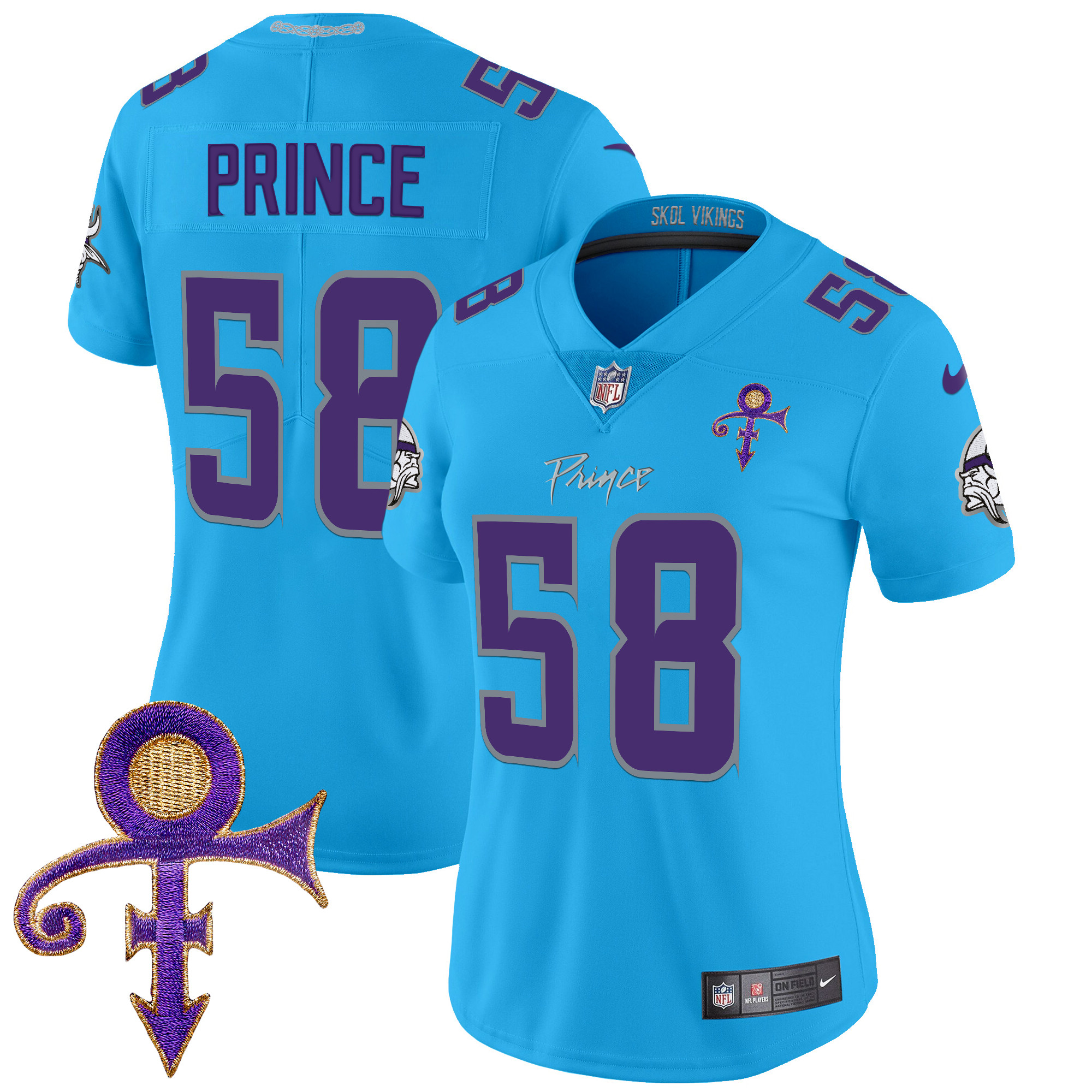 Prince 1958 Women's Minnesota Vikings 2024 Prince Vapor Limited Light Blue Jersey - All Stitched