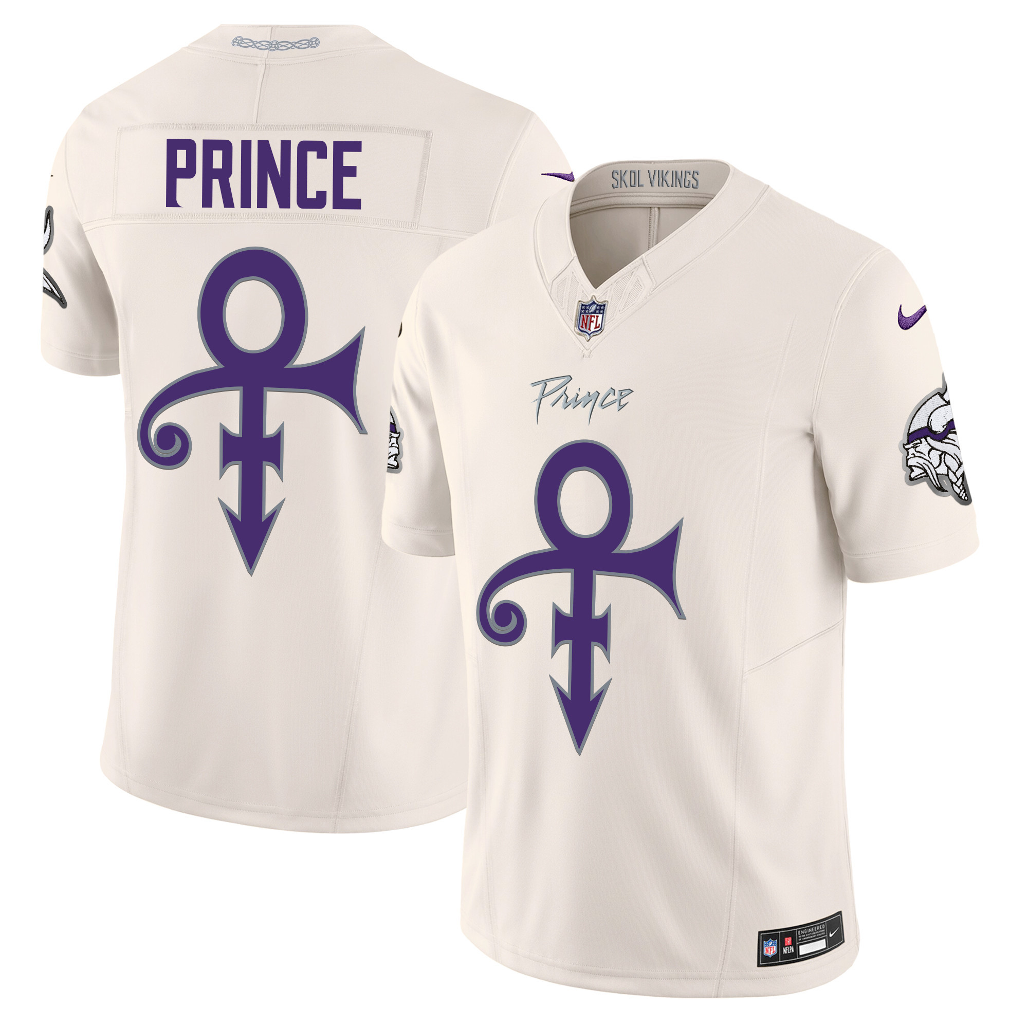 Prince Men's Minnesota Vikings 2024 Prince Vapor Limited Cream Jersey - All Stitched