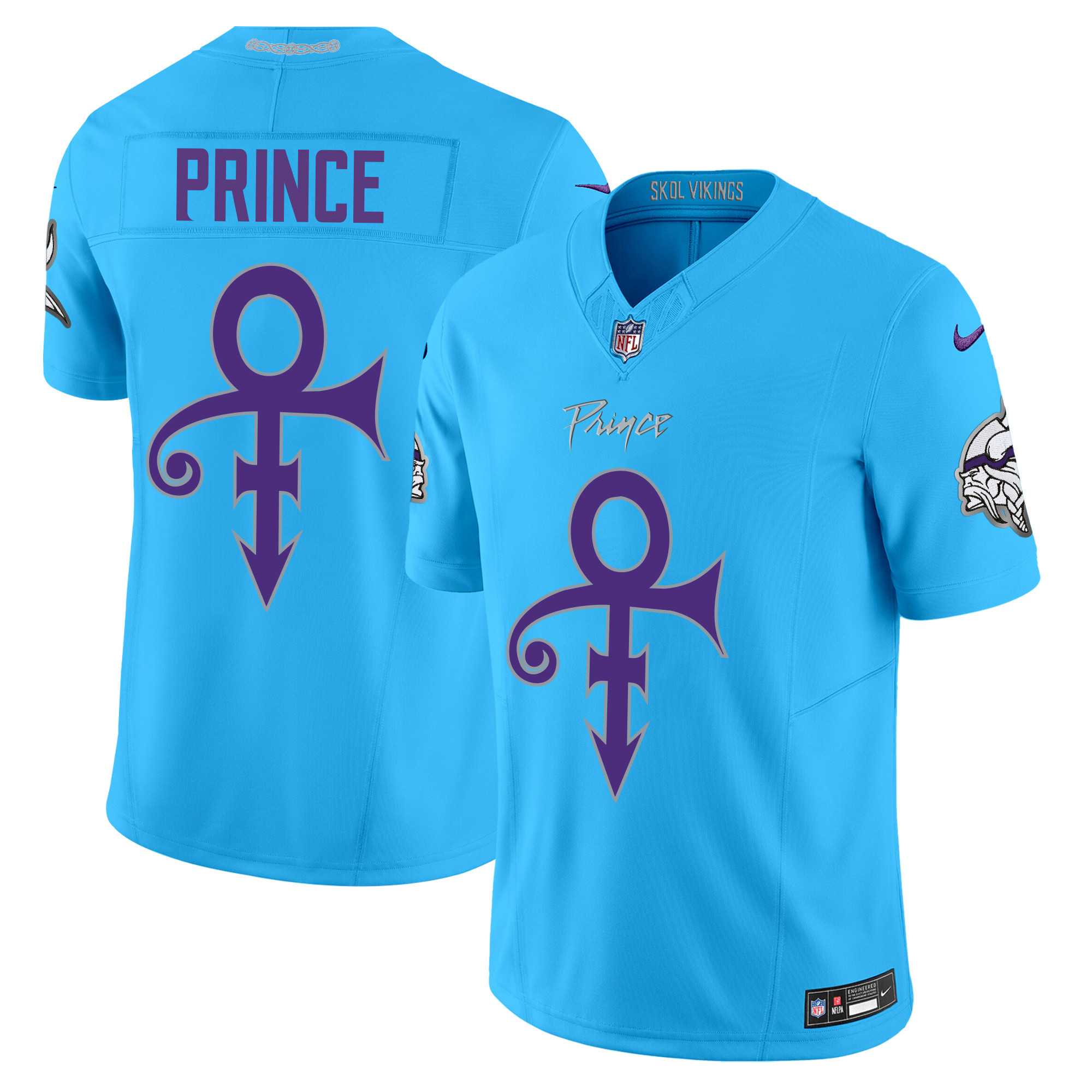 Prince Men's Minnesota Vikings 2024 Prince Vapor Limited Light Blue Jersey - All Stitched