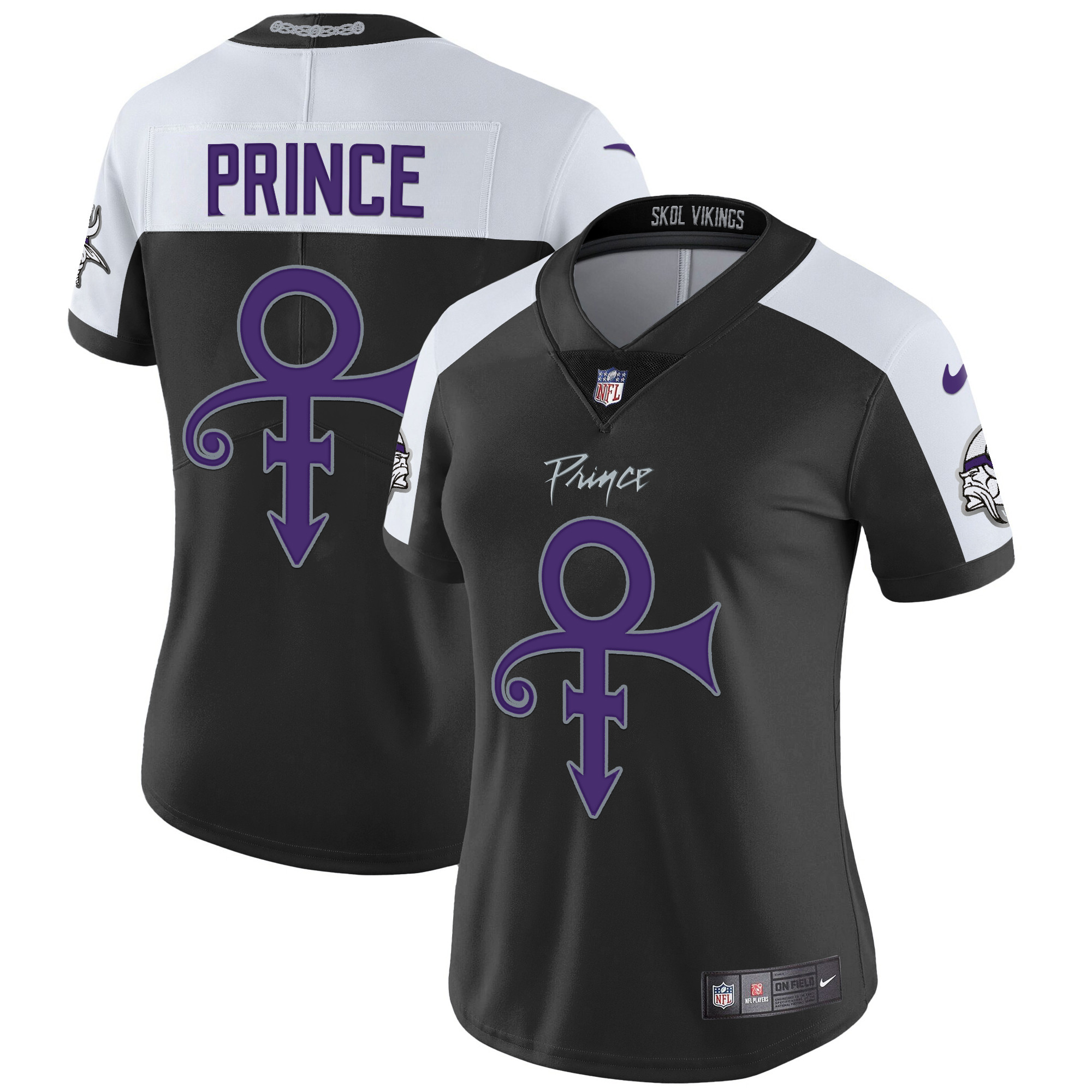 Prince Women's Minnesota Vikings 2024 Prince Vapor Limited Black Alternate Jersey - All Stitched