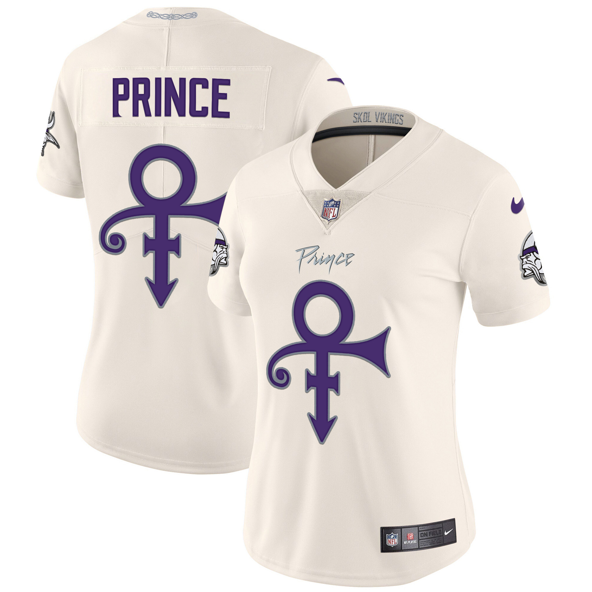 Prince Women's Minnesota Vikings 2024 Prince Vapor Limited Cream Jersey - All Stitched