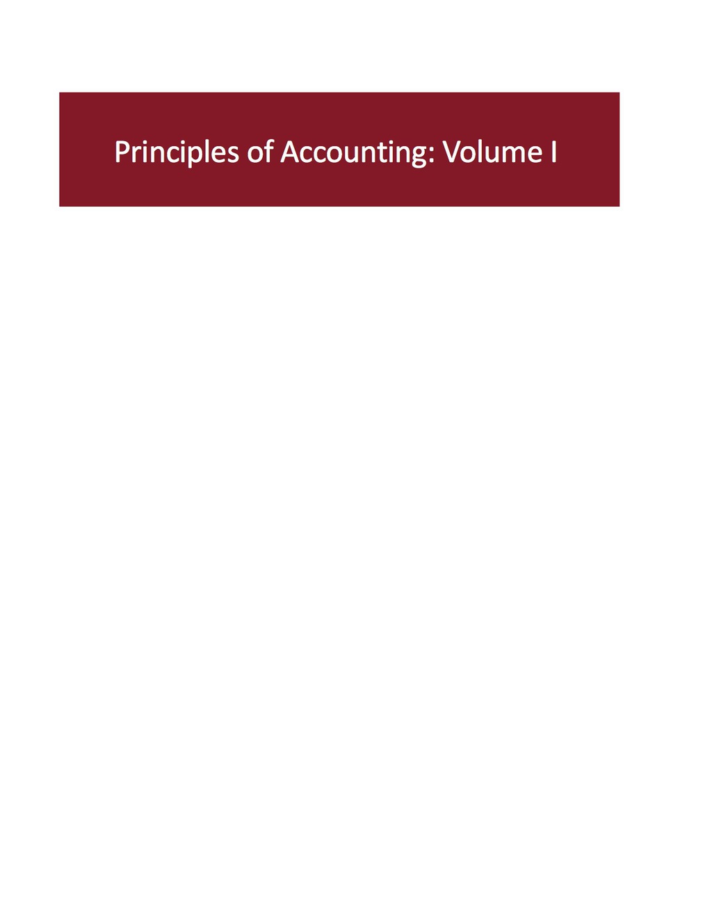 Principles of Accounting, Volume I 1st Edition â€“ PDF/EPUB Version Downloadable