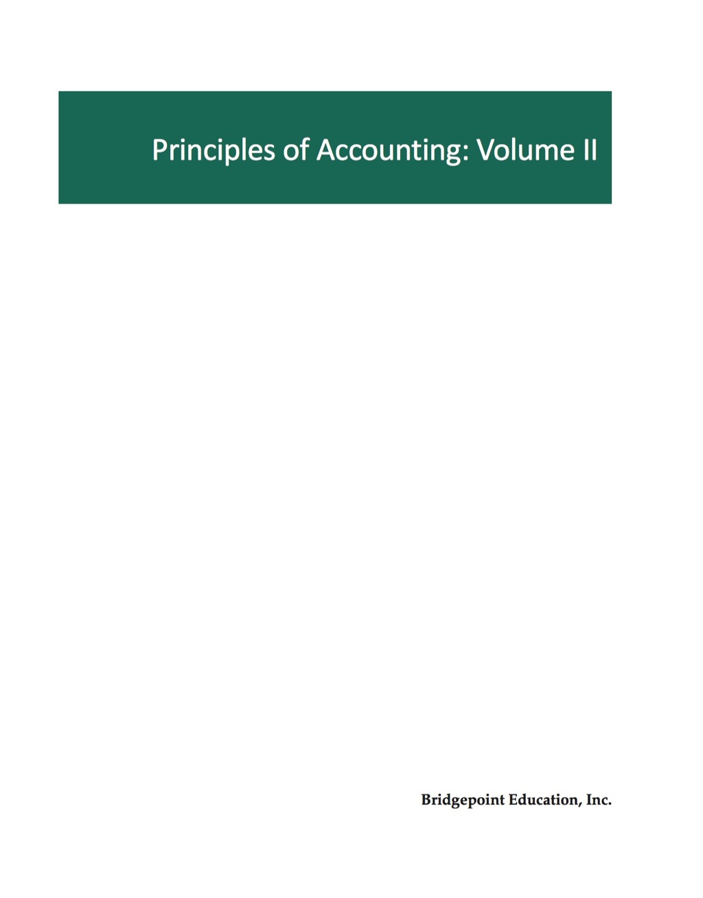 Principles of Accounting, Volume II 1st Edition â€“ PDF/EPUB Version Downloadable