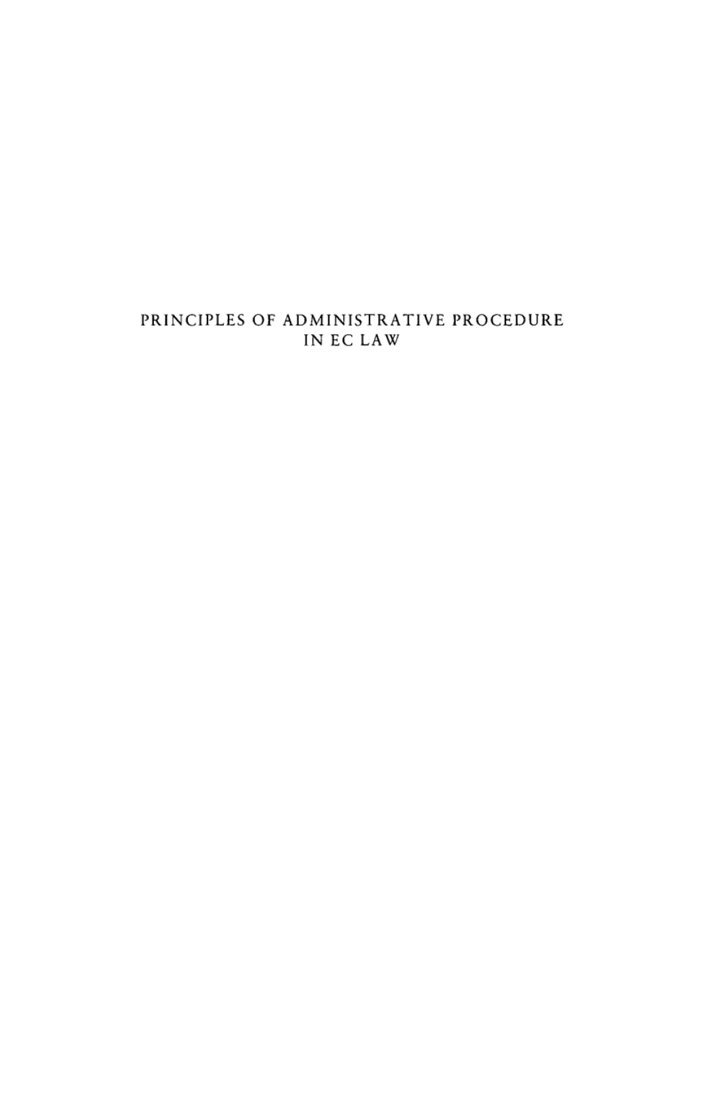 Principles of Administrative Procedure in EC Law 1st Edition â€“ PDF/EPUB Version Downloadable