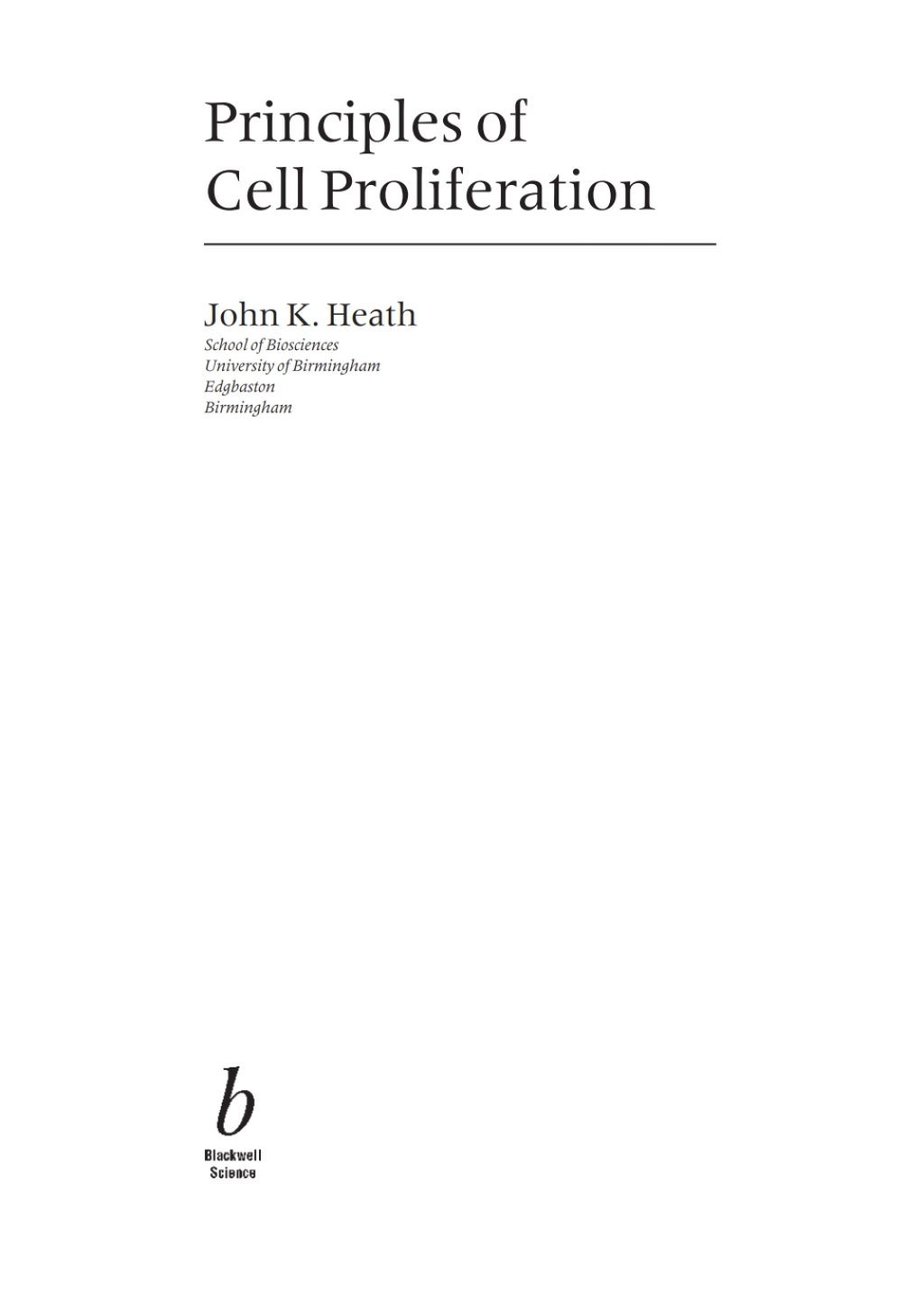 Principles of Cell Proliferation 1st Edition â€“ PDF/EPUB Version Downloadable