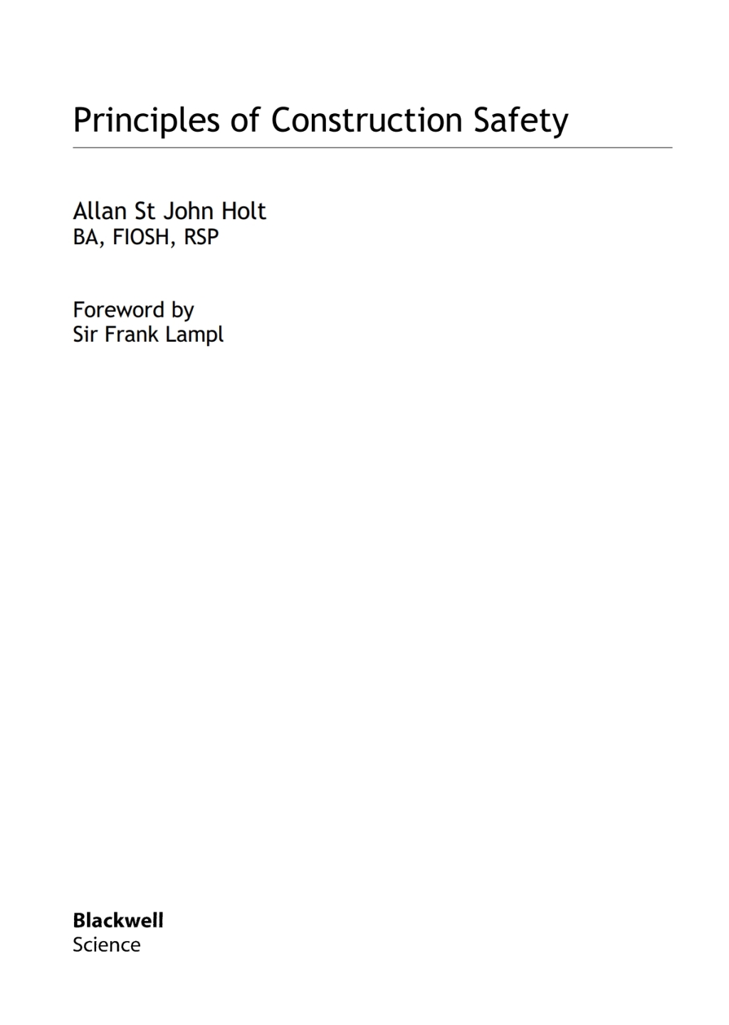 Principles of Construction Safety 1st Edition â€“ PDF/EPUB Version Downloadable