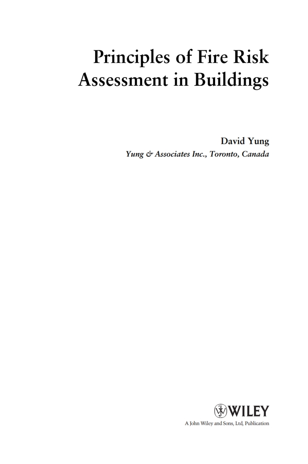 Principles of Fire Risk Assessment in Buildings 1st Edition â€“ PDF/EPUB Version Downloadable