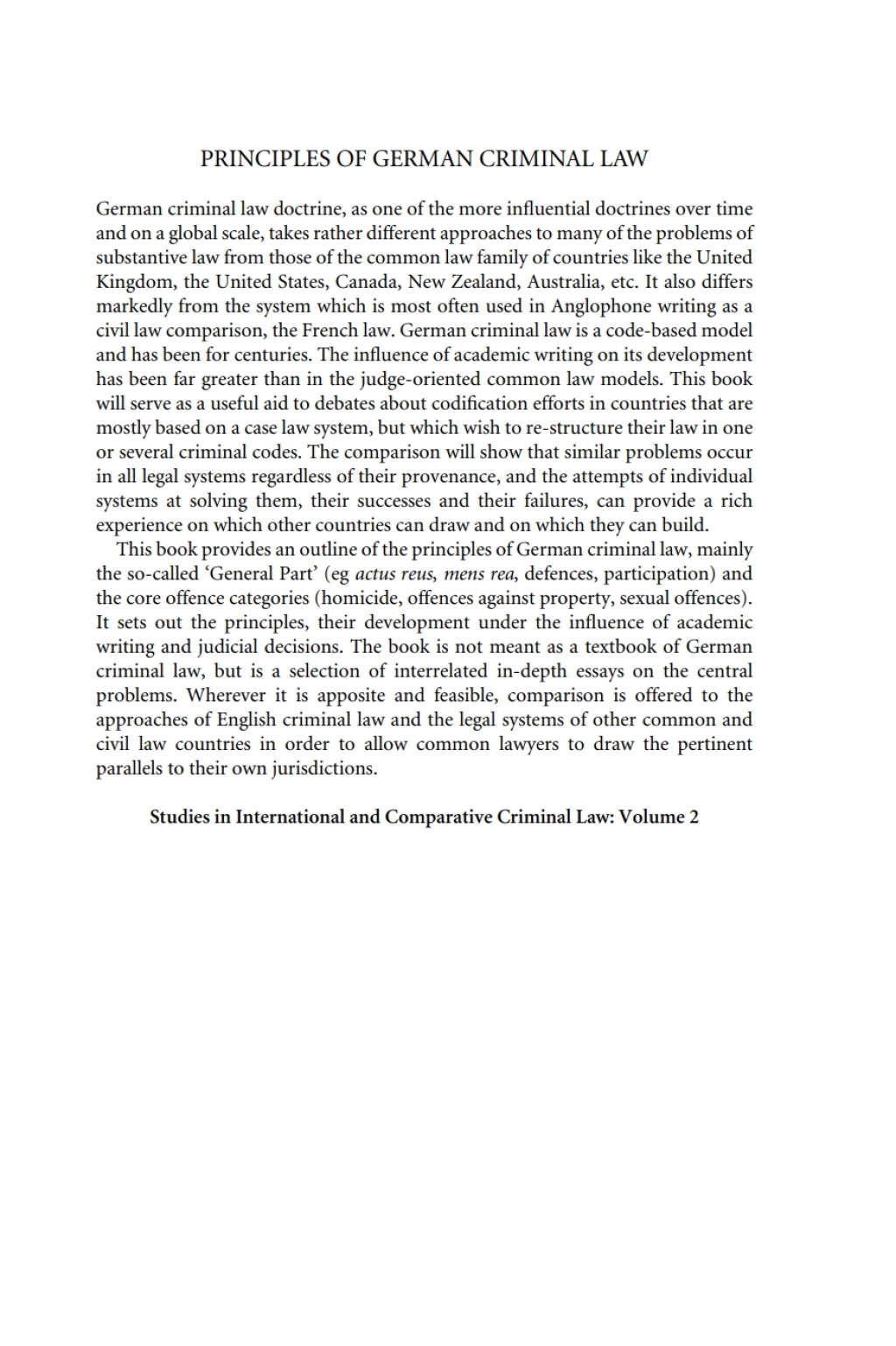 Principles of German Criminal Law 1st Edition â€“ PDF/EPUB Version Downloadable